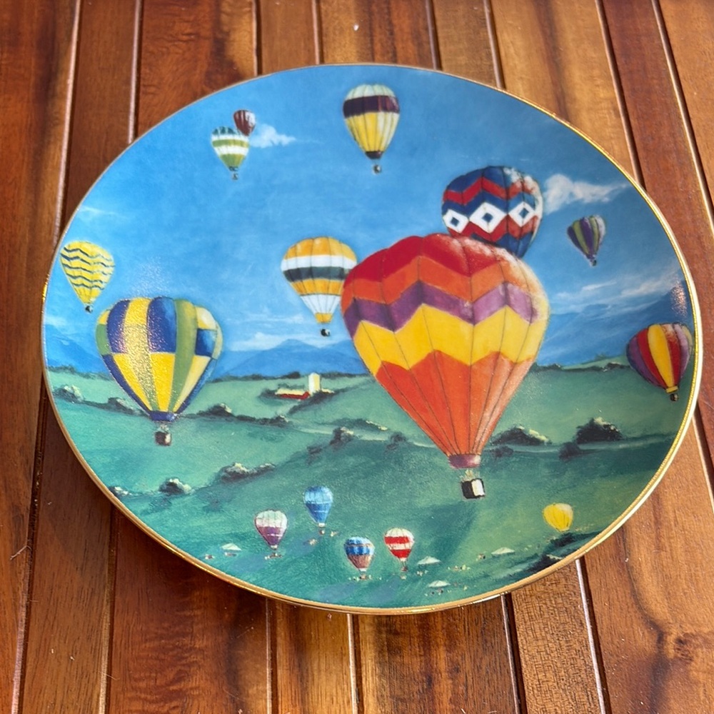 "The Sky's The Limit" - Hot Air Balloon Porcelain Collector Plate - 1997